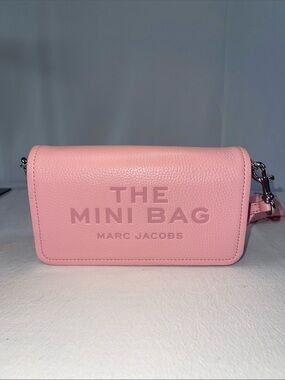 Marc Jacobs The Mini Bag Pink Pebled Leather Crossbody Clutch